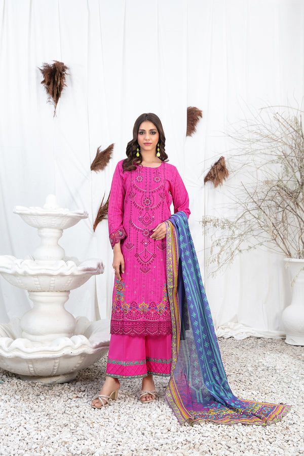 Tasika Embroidered Lawn Digital Print by Tawakkal- D-2201