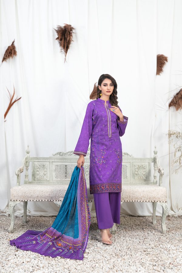 Tasika Embroidered Lawn Digital Print by Tawakkal- D-2197