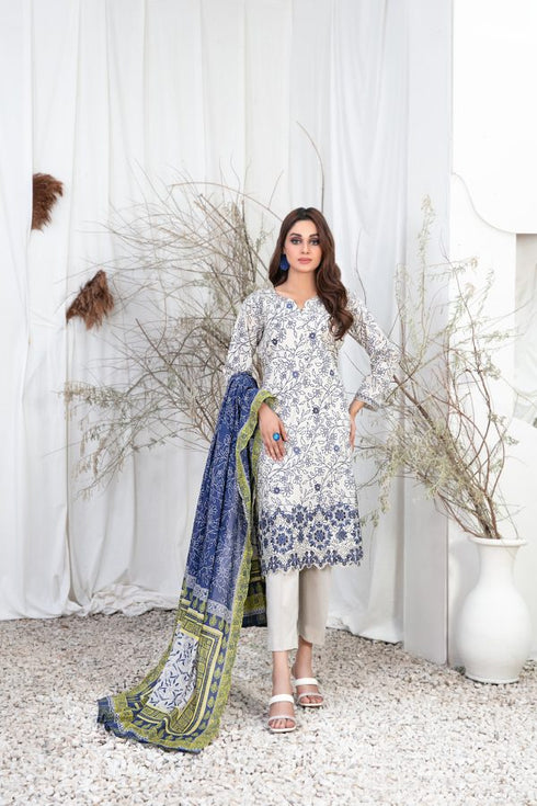 Tasika Embroidered Lawn Digital Print by Tawakkal- D-2200