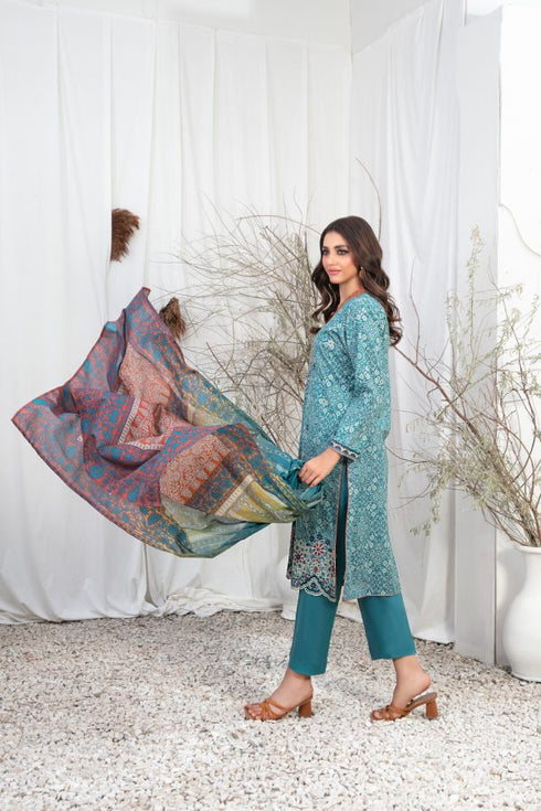 Tasika Embroidered Lawn Digital Print by Tawakkal-D-2191-india