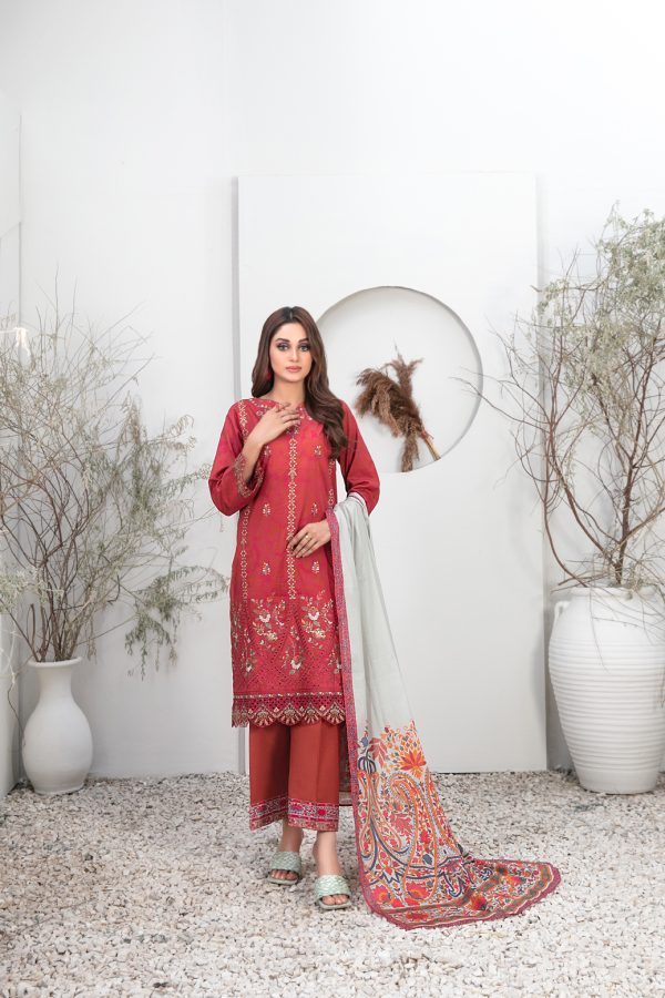 Tasika Embroidered Lawn Digital Print by Tawakkal-D-2195