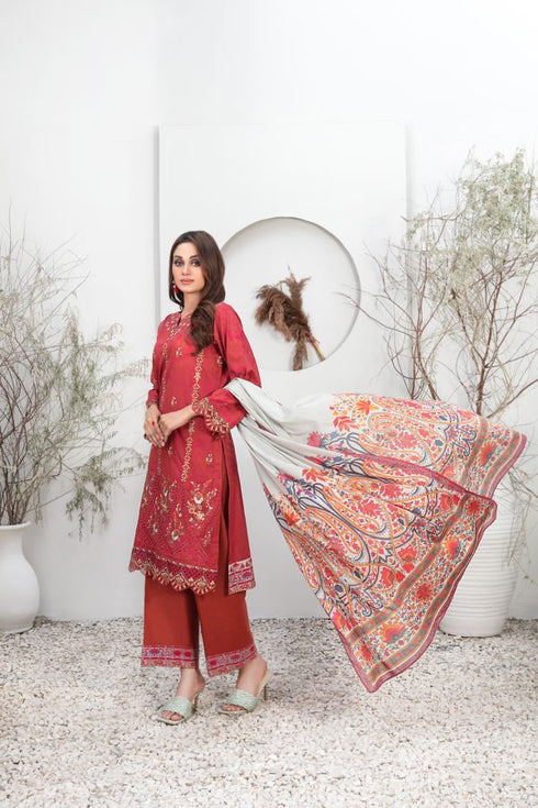 Tasika Embroidered Lawn Digital Print by Tawakkal-D-2195-india