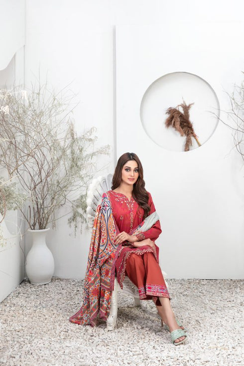 Tasika Embroidered Lawn Digital Print by Tawakkal-D-2195-delhi-noida