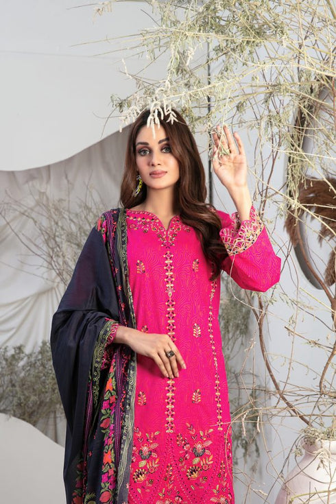 Tasika Embroidered Lawn Digital Print by Tawakkal-D-2194-delhi