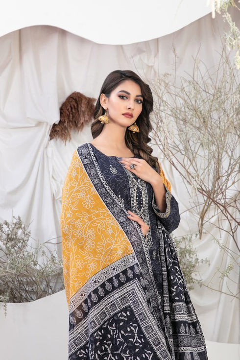 Tasika Embroidered Lawn Digital Print by Tawakkal- D-2199-delhi