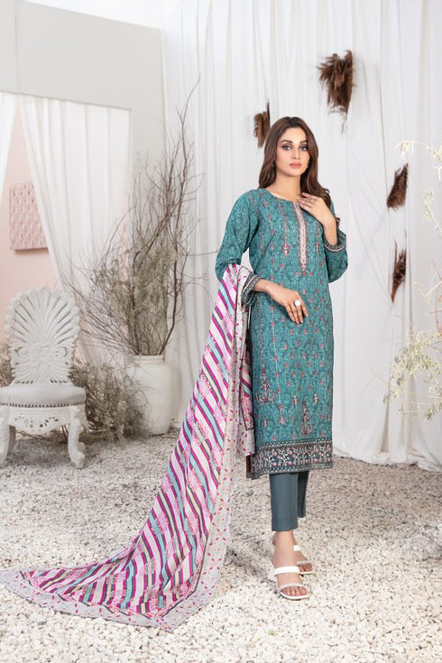 Tasika Embroidered Lawn Digital Print by Tawakkal-D-2192