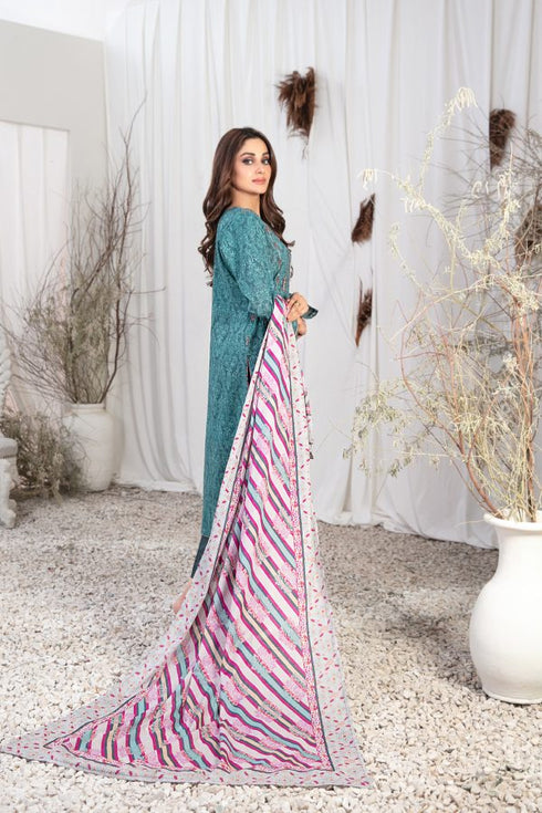 Tasika Embroidered Lawn Digital Print by Tawakkal-D-2192-india