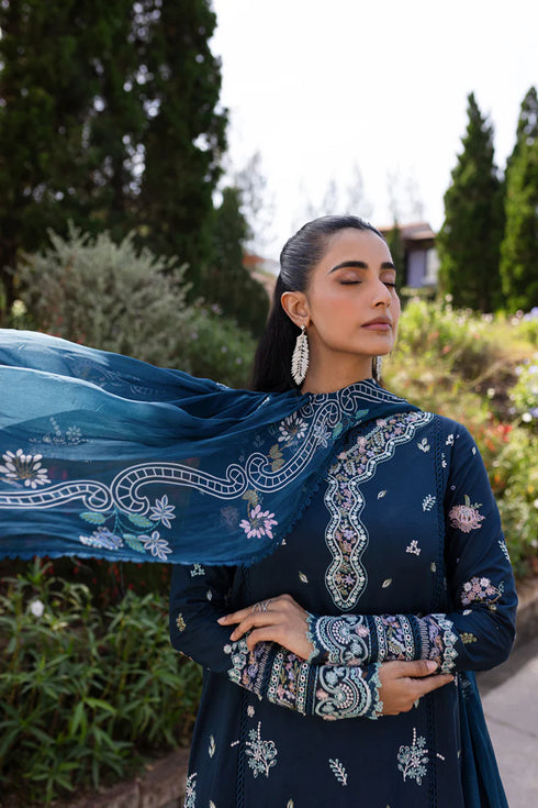 Qalamkari Qline Summer Lawn-QM-01 Bleu