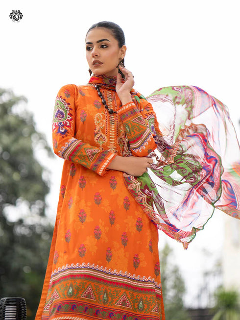 GullJee Rang Pasand Digital Print Embroidered by -delhi-india