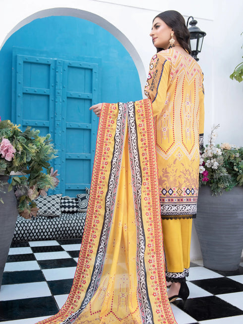 Aabirah Vol 2 By MTF Printed Embroidered Lawn Suit D03- allibaash.com