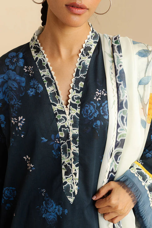 Zara Shahjahan Coco Prints Lawn Drop II – Leya-1B