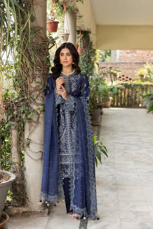 Farasha Bahaar Embroidered Lawn Collection – Blue Ochre-gurugram