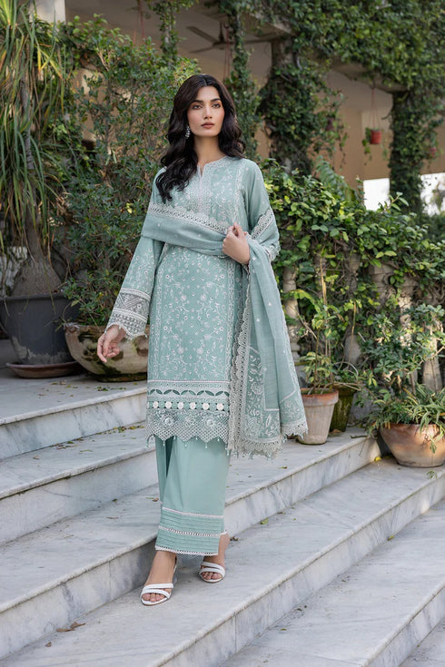 Farasha Bahaar Embroidered Lawn Collection – Aqua Pearl-faridabad