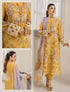 ZA Clothing Embroidered Semi Stitched Lawn- Sunlit Elegance 01