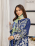 ZA Clothing Embroidered Semi Stitched Lawn- Enchanted Blue 0 2