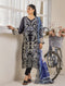 ZA Clothing Embroidered Semi Stitched Lawn- Charcoal Grace 05