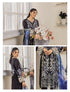 ZA Clothing Embroidered Semi Stitched Lawn- Charcoal Grace 05