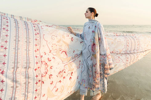 Qalamkar Sahil Kinare Luxury Lawn Collection 2025 –FK-02 ISABELLA
