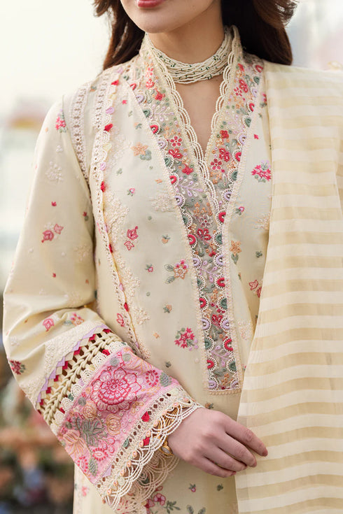 Qalamkar Sahil Kinare Luxury Lawn Collection 2025 – FK-14 SCARLETT