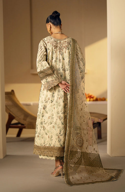 Maryum N Maria Luxury Lawn-MS24-636 - Wood Ash - Nadya