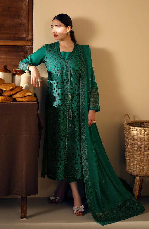 Maryum N Maria Luxury Lawn-MS24-639 - Proud Peacock - Motya