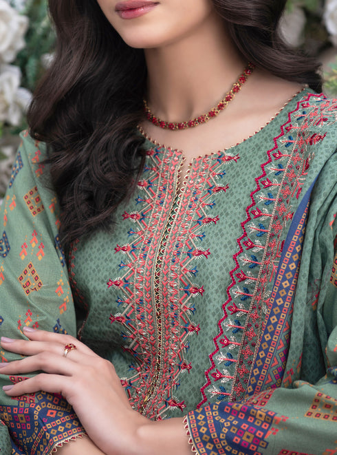 Aabirah Vol 2 By MTF Printed Embroidered Lawn Suit D02- Summer Collection