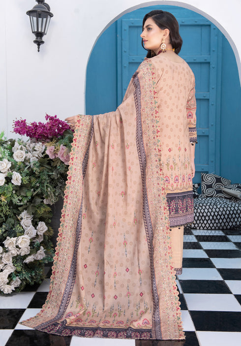 Aabirah Vol 2 By MTF Digital Printed Embroidered Lawn 03 Pcs Unstitched Suit D01 - Summer Collection