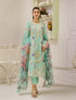 ZA Clothing Embroidered Semi Stitched Lawn- Ethereal Aqua 01