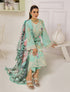 ZA Clothing Embroidered Semi Stitched Lawn- Ethereal Aqua 01