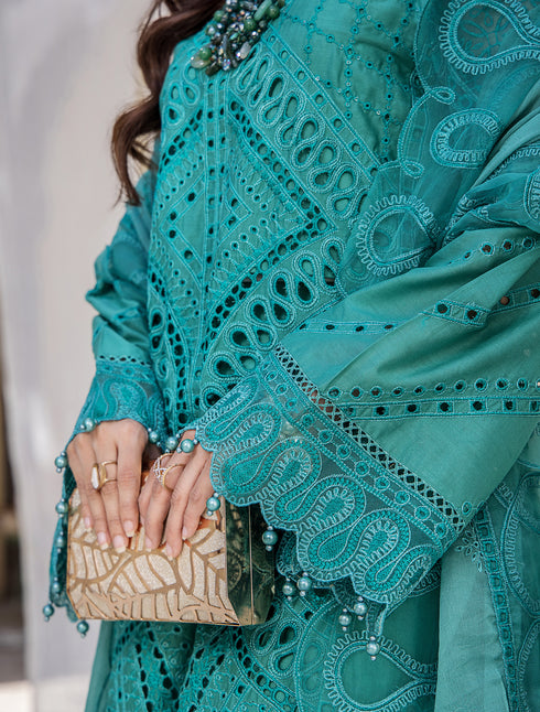 ZA Clothing Embroidered Semi Stitched Lawn