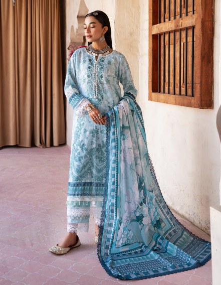 Mausummery spring summer lawn Aquamarine-allibaash.com