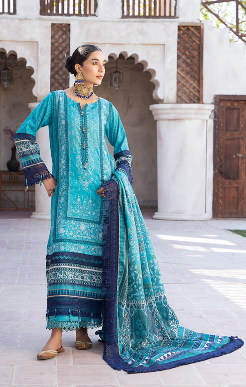 Mausummery spring summer lawn Turquoise-allibaash.com